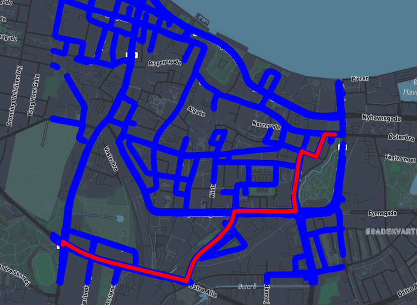 Image of Visualization of Walking Routes in Aalborg
